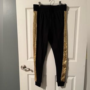 Black and gold hip hop dance joggers